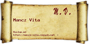 Mancz Vita névjegykártya